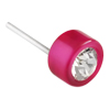 1 Paar Polaris Ohrstecker mit Strass 6mm Fuchsia glänzend / Kristall